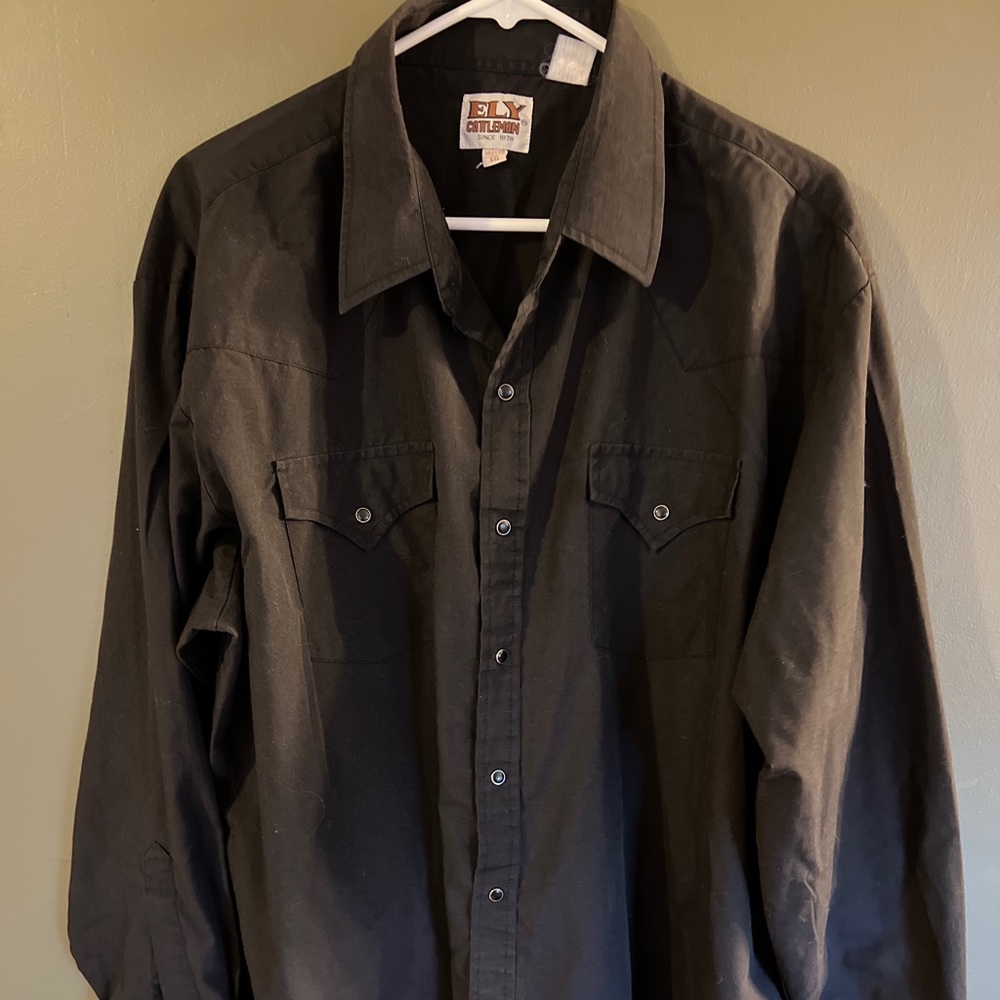 Ely Cattleman Pearl Snap Shirt 18½ 35 XXL